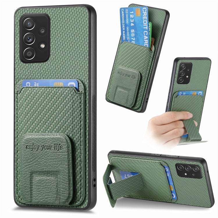 Custodia per telefono con supporto pieghevole per borsa in fibra di carbonio, For Samsung Galaxy A73 5G, For Samsung Galaxy A33 5G, For Samsung Galaxy A13 4G, For Samsung Galaxy S22 Ultra 5G