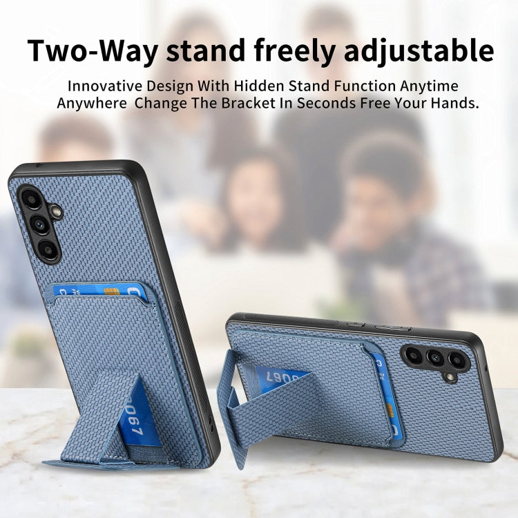 Custodia per telefono con supporto pieghevole per borsa in fibra di carbonio, For Samsung Galaxy A73 5G, For Samsung Galaxy A33 5G, For Samsung Galaxy A13 4G, For Samsung Galaxy S22 Ultra 5G