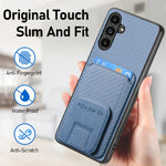Custodia per telefono con supporto pieghevole per borsa in fibra di carbonio, For Samsung Galaxy A73 5G, For Samsung Galaxy A33 5G, For Samsung Galaxy A13 4G, For Samsung Galaxy S22 Ultra 5G