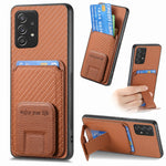 Custodia per telefono con supporto pieghevole per borsa in fibra di carbonio, For Samsung Galaxy A73 5G, For Samsung Galaxy A33 5G, For Samsung Galaxy A13 4G, For Samsung Galaxy S22 Ultra 5G