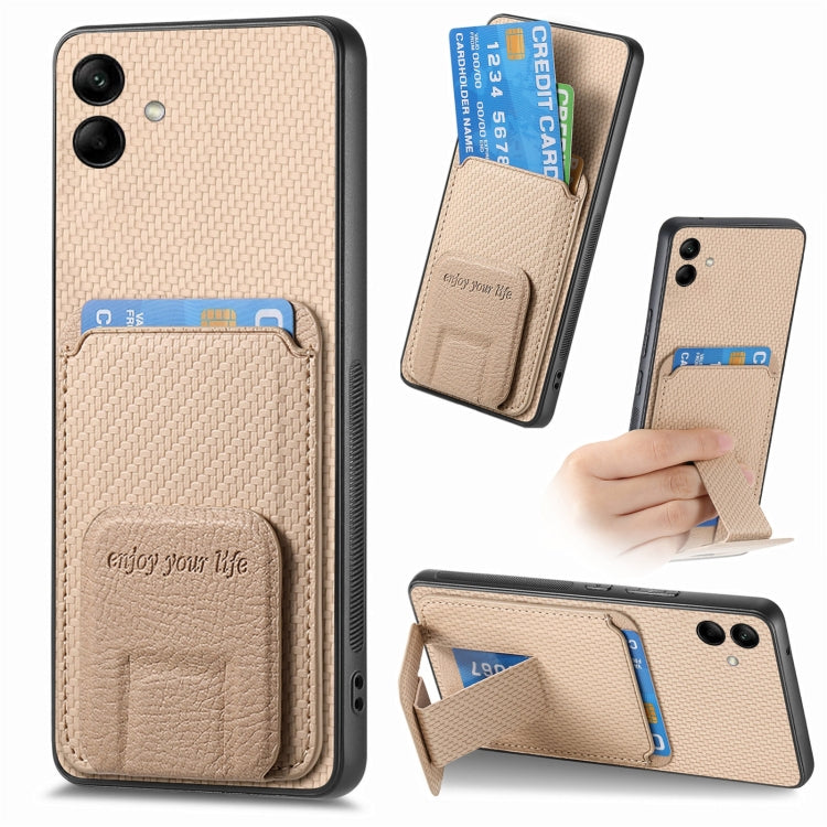 Custodia per telefono con supporto pieghevole per borsa in fibra di carbonio, For Samsung Galaxy S24 5G, For Samsung Galaxy A05, For Samsung Galaxy A05s, For Samsung Galaxy A25