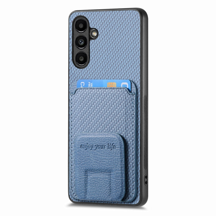 Custodia per telefono con supporto pieghevole per borsa in fibra di carbonio, For Samsung Galaxy A15, For Samsung Galaxy A35 5G, For Samsung Galaxy S24 Ultra 5G, For Samsung Galaxy S24+ 5G