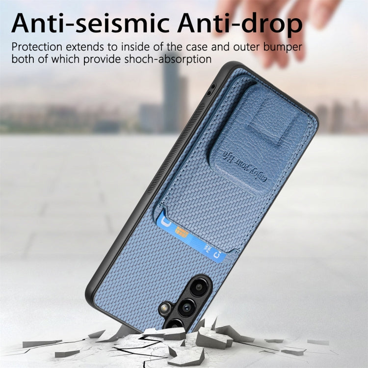 Custodia per telefono con supporto pieghevole per borsa in fibra di carbonio, For Samsung Galaxy A15, For Samsung Galaxy A35 5G, For Samsung Galaxy S24 Ultra 5G, For Samsung Galaxy S24+ 5G
