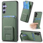 Custodia per telefono con supporto pieghevole per borsa in fibra di carbonio, For Samsung Galaxy A36, For Samsung Galaxy S25 5G, For Samsung Galaxy S25+ 5G, For Samsung Galaxy S25 Ultra 5G