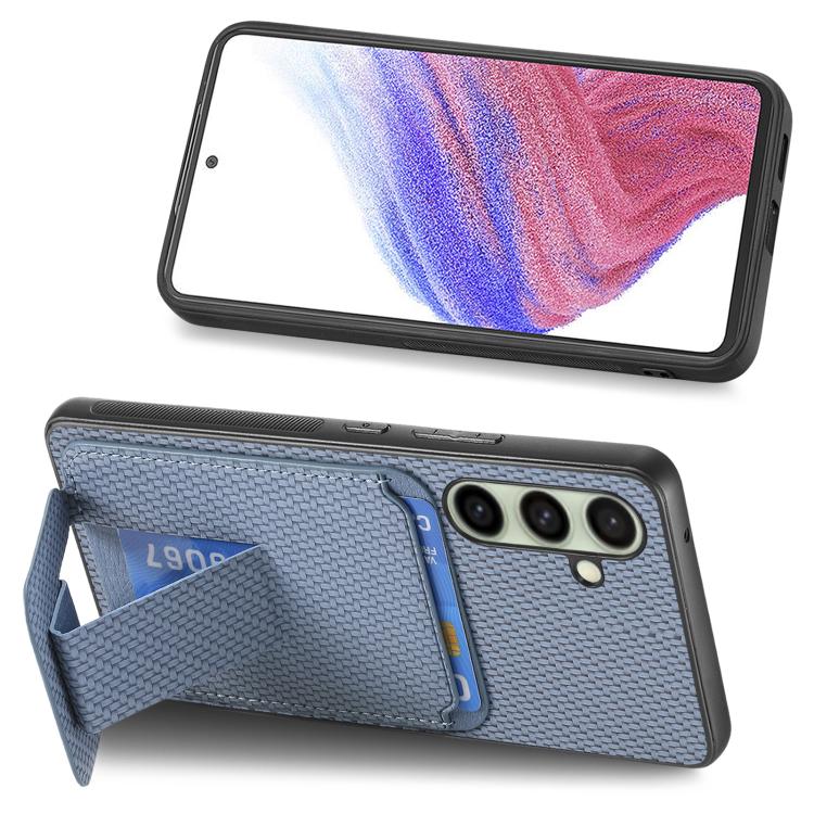 Custodia per telefono con supporto pieghevole per borsa in fibra di carbonio, For Samsung Galaxy A36, For Samsung Galaxy S25 5G, For Samsung Galaxy S25+ 5G, For Samsung Galaxy S25 Ultra 5G