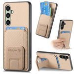 Custodia per telefono con supporto pieghevole per borsa in fibra di carbonio, For Samsung Galaxy A36, For Samsung Galaxy S25 5G, For Samsung Galaxy S25+ 5G, For Samsung Galaxy S25 Ultra 5G