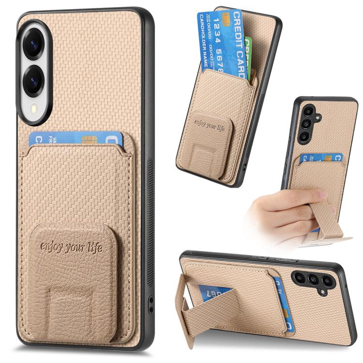Custodia per telefono con supporto pieghevole per borsa in fibra di carbonio, For Samsung Galaxy A57 5G, For Samsung Galaxy A37 5G, For Samsung Galaxy S25 Edge 5G, For Samsung Galaxy A56 5G