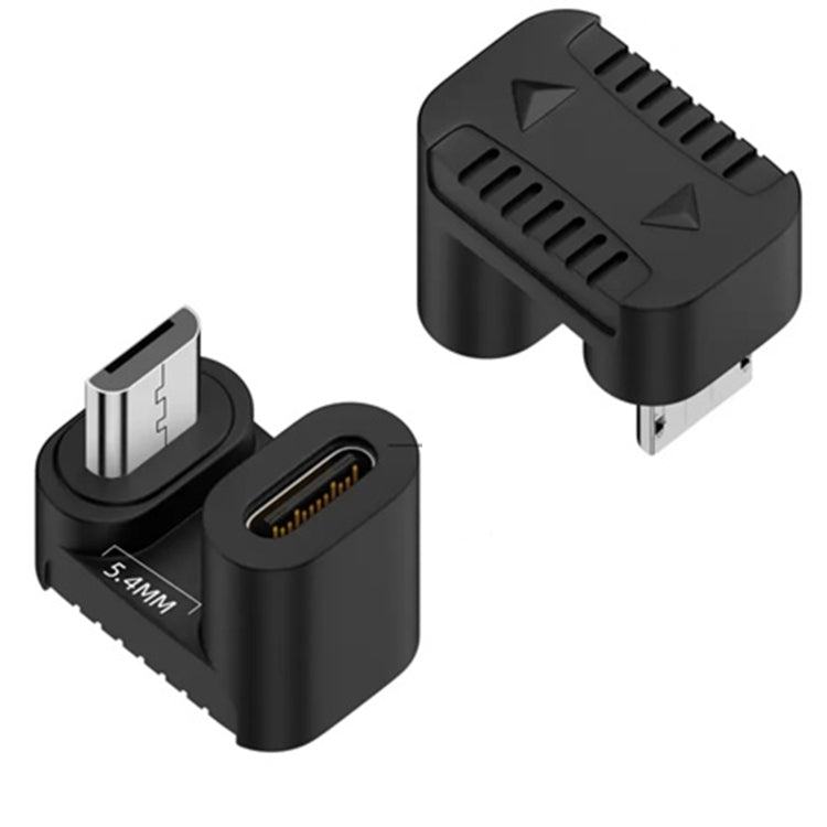 Trasmissione di ricarica dati con adattatore da tipo C femmina a micro USB maschio, Type-C Female to Micro Male U Shape Back, Type-C Female to Micro Male U Shape Front, Type-C Female to Micro Male Right Bend, Type-C Female to Micro Male Left Bend