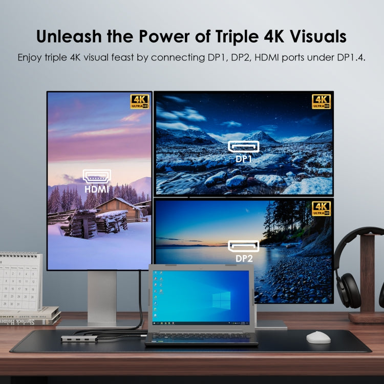 Wavlink Hub USB-C 7 in 1 con doppio DP, HDMI e VGA