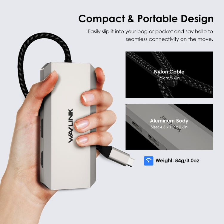 Wavlink Hub USB-C 7 in 1 con doppio DP, HDMI e VGA