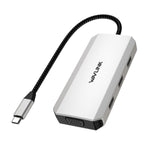 WAVLINK WL-UMD307 Da tipo C a 2DP + 4K HD + VGA + 3 x Docking station HUB USB 2.0, UMD307
