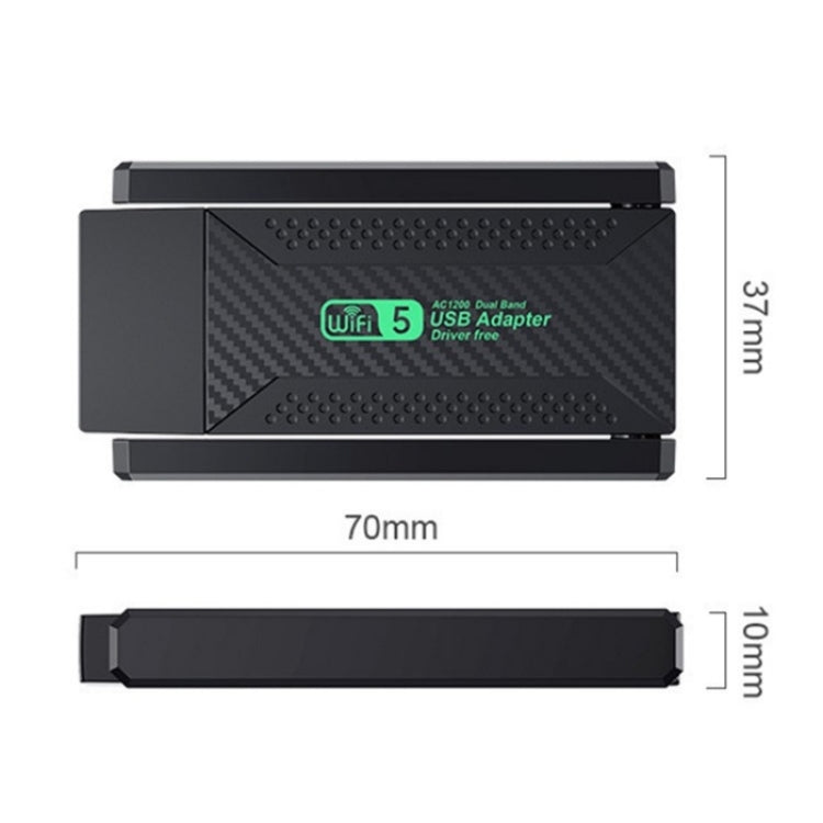 ZT02 Per PC Desktop Laptop Adattatore Wireless WiFi USB3.0 5G 1200Mbps Dual Band Senza Driver, ZT02