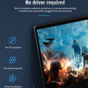 A07 Adattatore di rete per computer wireless ad alta velocità USB 3.0 dual-band a 4 antenne senza driver, A07