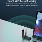 A07 Adattatore di rete per computer wireless ad alta velocità USB 3.0 dual-band a 4 antenne senza driver, A07