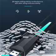 A07 Adattatore di rete per computer wireless ad alta velocità USB 3.0 dual-band a 4 antenne senza driver, A07