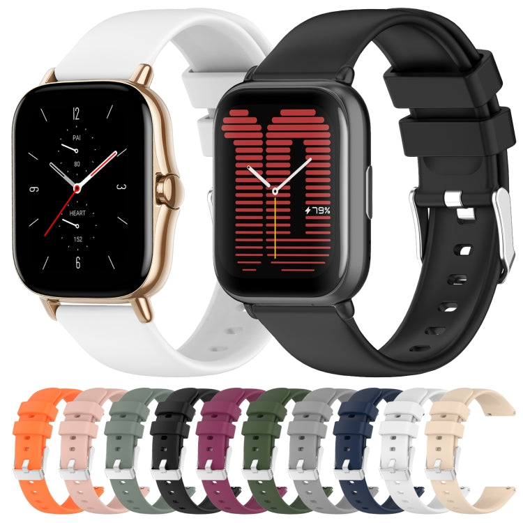 Cinturino per orologio in silicone tinta unita liscio da 20 mm, For Amazfit Active, For Amazfit GTR Mini