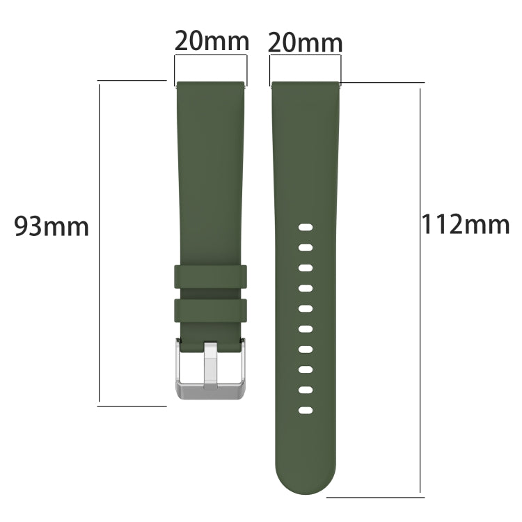 Cinturino per orologio in silicone tinta unita liscio da 20 mm, For Amazfit Pop Pro, For Amazfit Pop