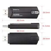 WD-AX3000 per PC desktop Ricevitore WiFi Scheda di rete wireless gratuita con driver USB 3.0 WiFi6, WD-AX3000