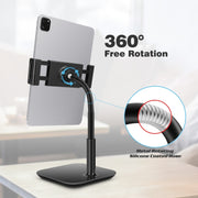 Supporto da tavolo regolabile per tablet con base girevole