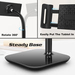Supporto da tavolo regolabile per tablet con base girevole