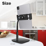 Supporto da tavolo regolabile per tablet con base girevole