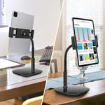 Supporto da tavolo regolabile per tablet con base girevole