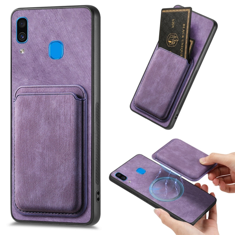 Custodia magnetica per telefono con borsa in pelle retrò, For Samsung Galaxy A30/A20/M10s, For Samsung Galaxy Note10, For Samsung Galaxy Note10+, For Samsung Galaxy S8+