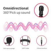Microfono Lavalier 3,5 mm per smartphone e laptop