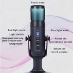 Microfono condensatore USB con luce RGB e controllo volume