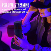 Microfono condensatore USB con luce RGB e controllo volume