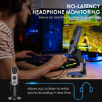 Microfono cardioide USB da tavolo con riduzione rumore