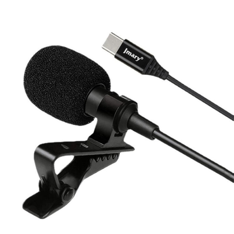 JMARY MC-R2 Microfono per registrazione video per interviste Microfono cablato con porta lavalier tipo C, lunghezza: 2 m, MC-R2