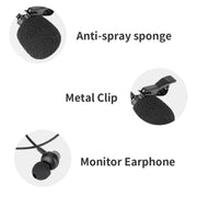 Microfono lavalier con auricolare e cavo 3,5 mm 3 m