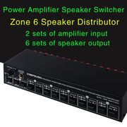 Selettore altoparlante amplificatore di potenza 2 ingressi 6 uscite Commutatore altoparlanti stereo a 6 regioni, 2 In 6 Out