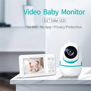 D031 Telecamera di sicurezza per bambini domestica con ninne nanne integrate vocale a 2 vie Monitor per bambini LCD da 3,2 pollici, D031