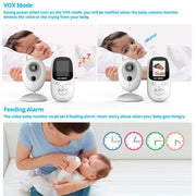 R306 Monitor della temperatura ambiente Telecamera interfonica Monitor per bambini wireless per visione notturna da 2,0 pollici, R306