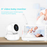 Baby monitor interfono bidirezionale per visione notturna a infrarossi 960 Monitor digitale wireless da 5 pollici, 960