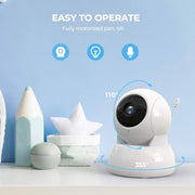 Baby monitor interfono bidirezionale per visione notturna a infrarossi 960 Monitor digitale wireless da 5 pollici, 960