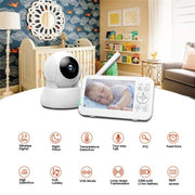 Baby monitor interfono bidirezionale per visione notturna a infrarossi 960 Monitor digitale wireless da 5 pollici, 960