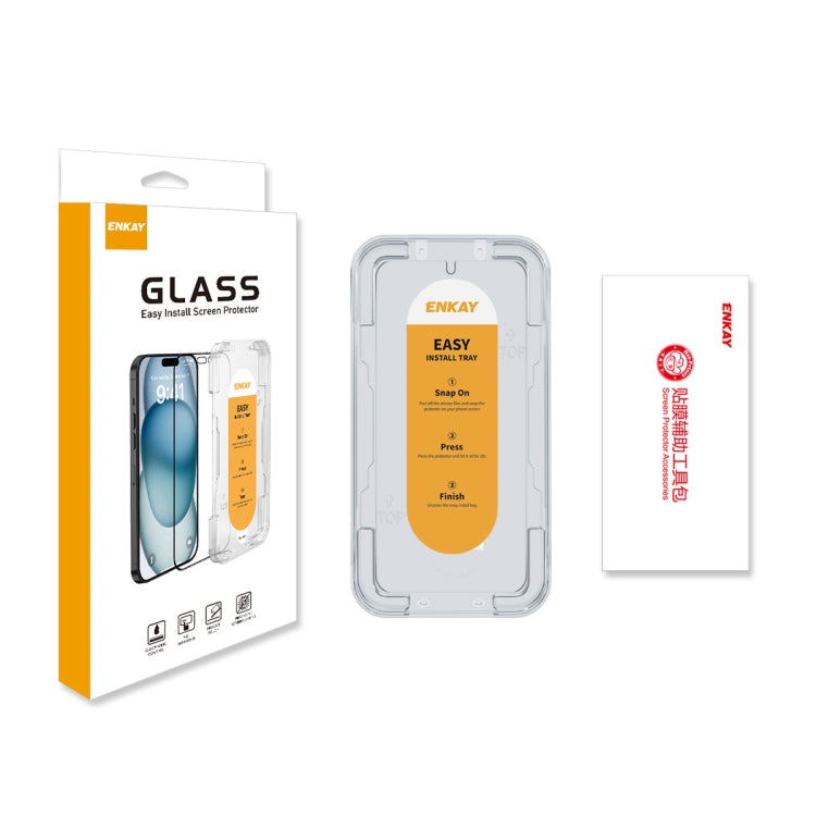 ENKAY Pellicola in vetro pieno di silicio ad alto contenuto di allumina da 0,18 mm di facile installazione, supporta lo sblocco a ultrasuoni, For Samsung Galaxy S24 Ultra 5G, For Samsung Galaxy S24+ 5G, For Samsung Galaxy S24 5G                        ...