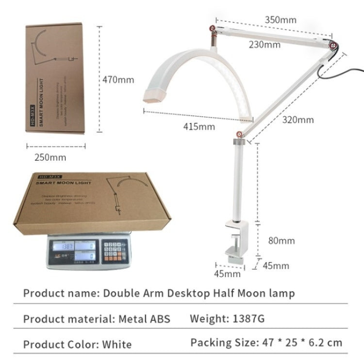 Lampada da scrivania a mezzaluna HD-M3X 16" con clip