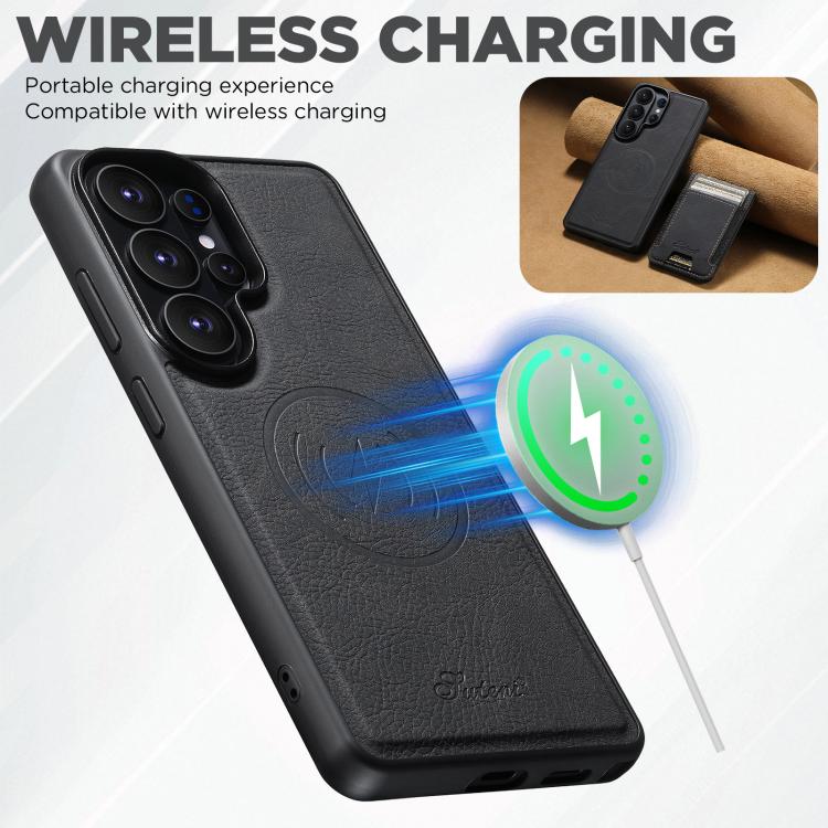 Custodia per telefono a portafoglio staccabile in pelle con texture litchi Suteni H17, For Samsung Galaxy S26+ 5G, For Samsung Galaxy S26 Ultra 5G, For Samsung Galaxy S25 5G, For Samsung Galaxy S25+ 5G, For Samsung Galaxy S25 Ultra 5G                  ...