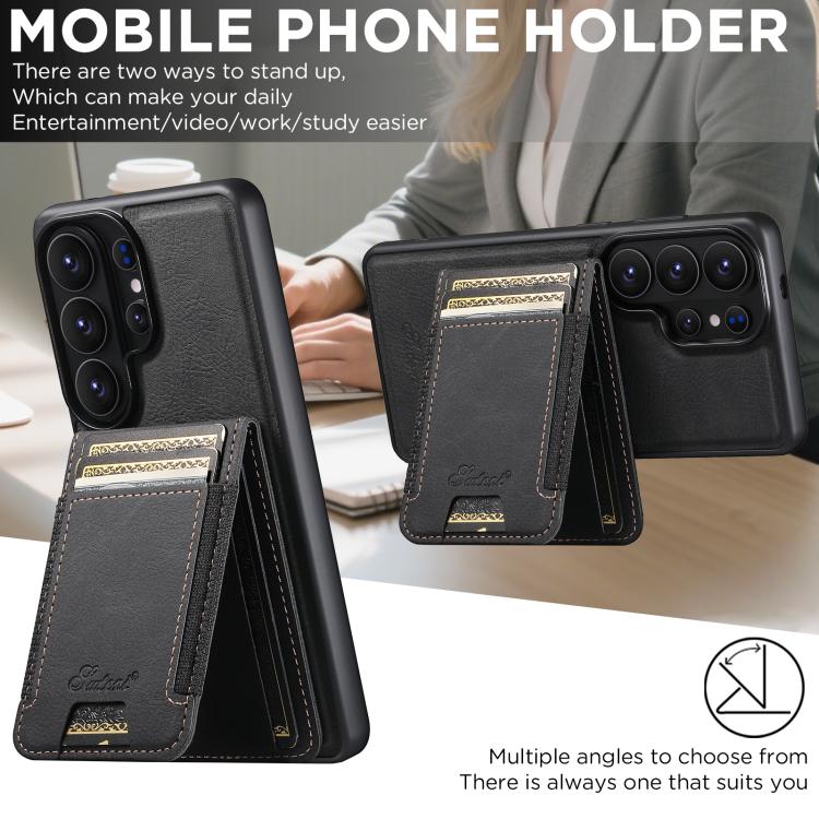 Custodia per telefono a portafoglio staccabile in pelle con texture litchi Suteni H17, For Samsung Galaxy S26+ 5G, For Samsung Galaxy S26 Ultra 5G, For Samsung Galaxy S25 5G, For Samsung Galaxy S25+ 5G, For Samsung Galaxy S25 Ultra 5G                  ...