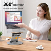 AS018-XS Per dispositivo da 10-17 pollici Supporto da tavolo regolabile con rotazione a 360 gradi per laptop, AS018-XS