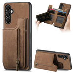 Custodia per telefono posteriore con cerniera in pelle retrò, For Samsung Galaxy S23 FE 5G, For Samsung Galaxy M14, For Samsung Galaxy A24, For Samsung Galaxy A34 5G