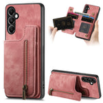 Custodia per telefono posteriore con cerniera in pelle retrò, For Samsung Galaxy S23 FE 5G, For Samsung Galaxy M14, For Samsung Galaxy A24, For Samsung Galaxy A34 5G
