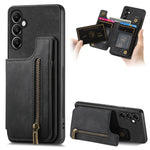 Custodia per telefono posteriore con cerniera in pelle retrò, For Samsung Galaxy S23 FE 5G, For Samsung Galaxy M14, For Samsung Galaxy A24, For Samsung Galaxy A34 5G