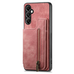 Custodia per telefono posteriore con cerniera in pelle retrò, For Samsung Galaxy A54 5G, For Samsung Galaxy A04 4G, For Samsung Galaxy M53 5G, For Samsung Galaxy M33