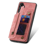 Custodia per telefono posteriore con cerniera in pelle retrò, For Samsung Galaxy A54 5G, For Samsung Galaxy A04 4G, For Samsung Galaxy M53 5G, For Samsung Galaxy M33