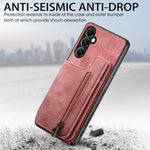 Custodia per telefono posteriore con cerniera in pelle retrò, For Samsung Galaxy A54 5G, For Samsung Galaxy A04 4G, For Samsung Galaxy M53 5G, For Samsung Galaxy M33